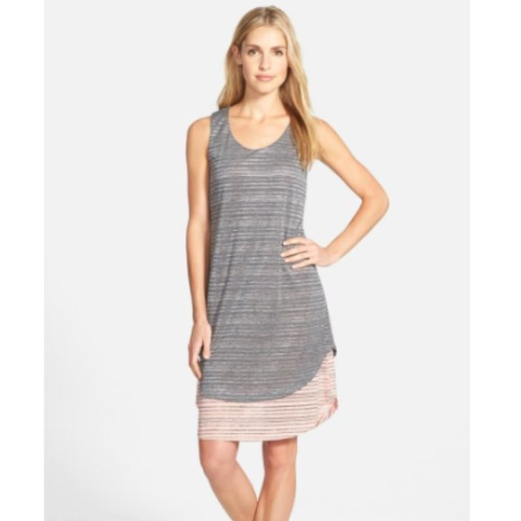 Pleione Dresses & Skirts - Pleione Striped Tank Tiered Midi Dress
